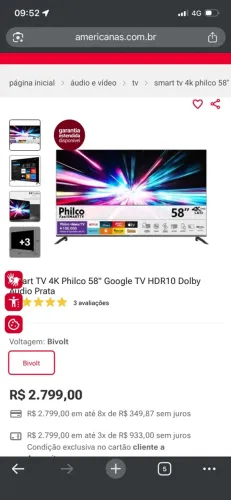 Tv smart Philco 58