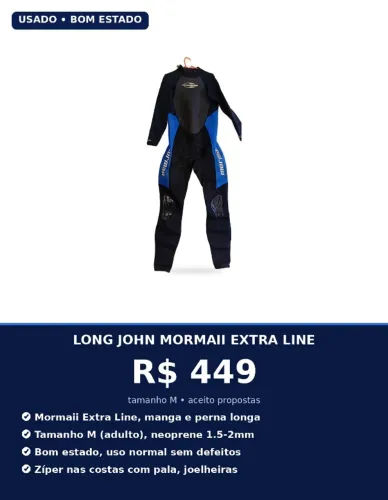 Long John Mormaii Extra Line Manga Longa - Tamanho M