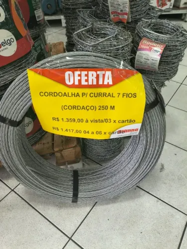 Cordoalha para Curral Cordaço Belgo 07 fios - 250 m.