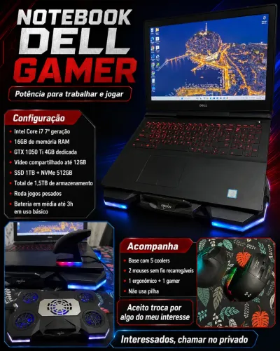 NOTEBOOK DELL GAMER COMPLETO - OPORTUNIDADE