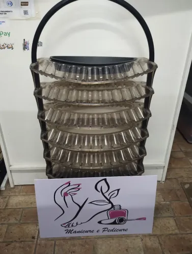 Estante expositora de esmalte