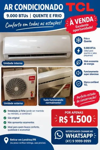Vendo ar condicionado tcl