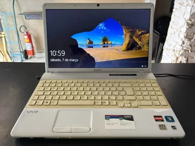 notebook sony vaio, vpcee43eb ssd 120gb, 10gb ram branco