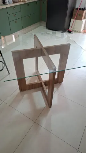 Mesa tampo de vidro