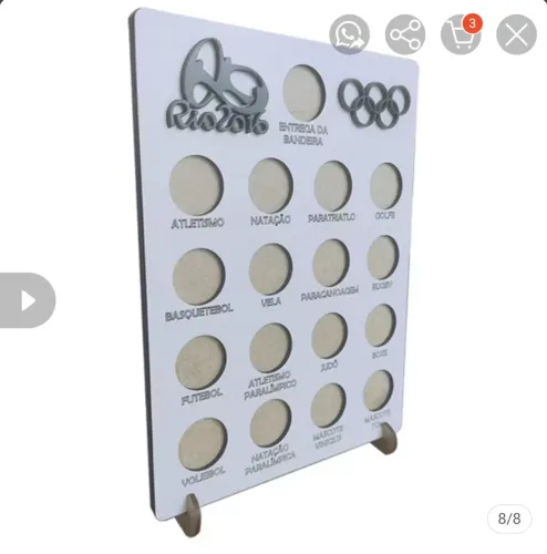 Quadro para coleção de moedas 