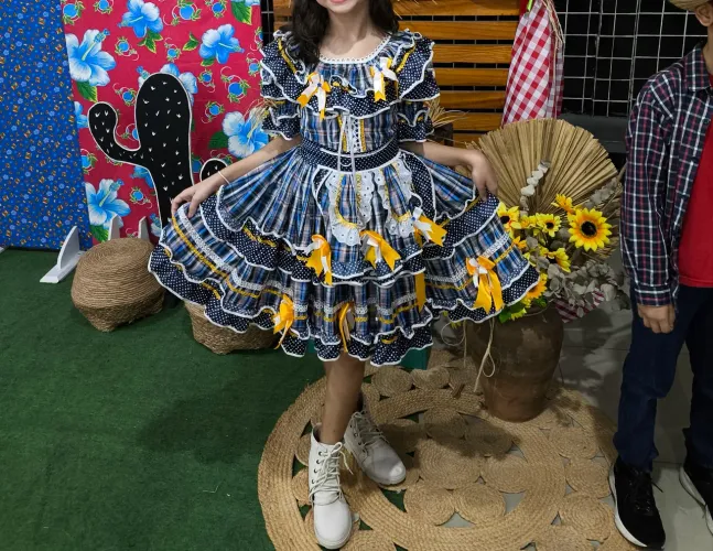 Vestido junino, veste de 6-9 anos 