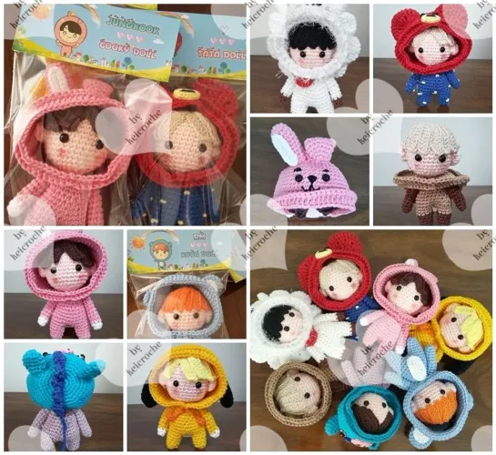 Bonecos BTS em amigurumi