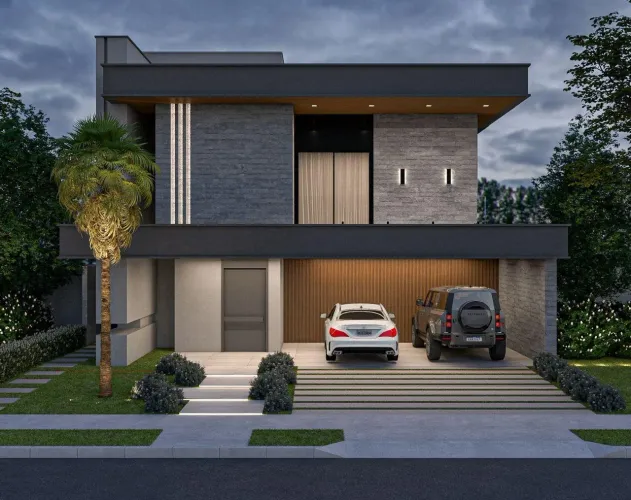 Casa de Luxo em Condomínio: 4 Quartos, 4 Suítes, 416m² em Cuiabá-MT, Ribeirão do Lipa FLOR