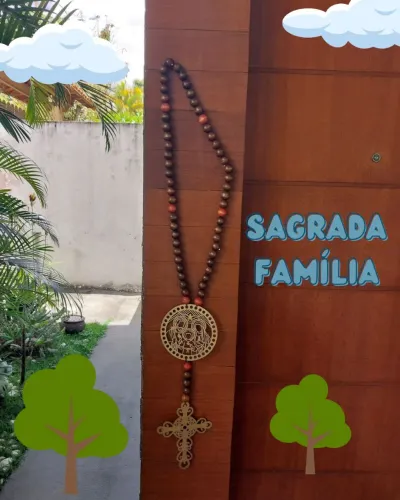TERÇO GIGANTE RÚSTICO SAGRADA FAMÍLIA 