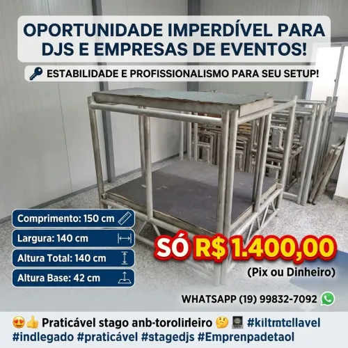 Práticavel para DJ som e iluminação