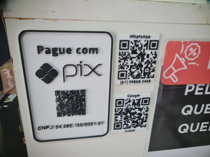 Placa Pix Fixa para Loja
