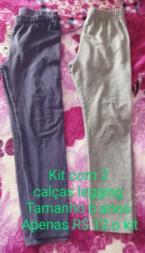 2 calca legging Tamanho 5/6 anos / As 2 por 5 reais