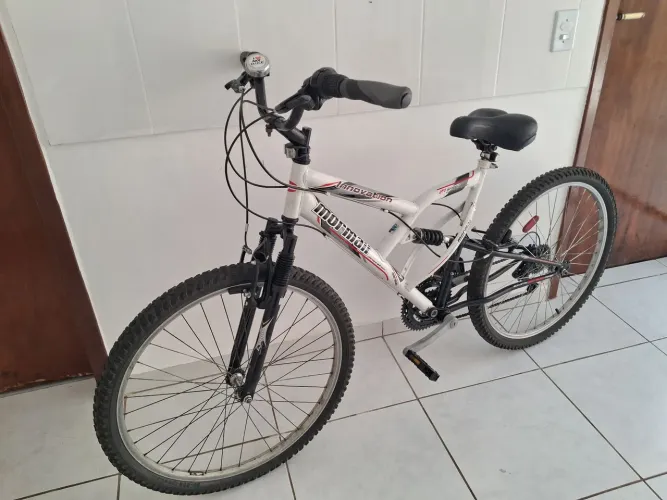 Bicicleta aro 26 MORMAII Dupla Suspensão 21 velocidades