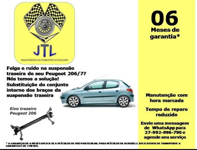 EIXO TRASEIRO PEUGEOT 206/207