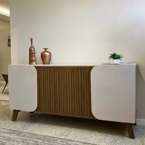 PRONTA ENTREGA - Balcão Buffet 4 Portas Aparador 160cm Ripado