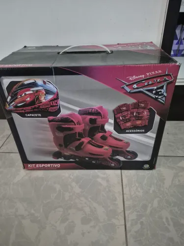 Kit Esportivo De Patins Disney Carros 3 Tamanho 33ao36 Dtc