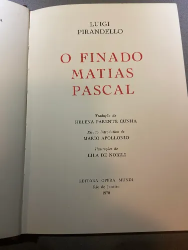 Livro da Biblioteca dos Prêmios Nobel de Literatura, O Finado Matias Pascoal 1970