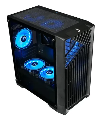 Novo - Kit com Gabinete Gamer Rise Mode X1 + 5 Ventoinhas Rainbow Acegeek RW12.