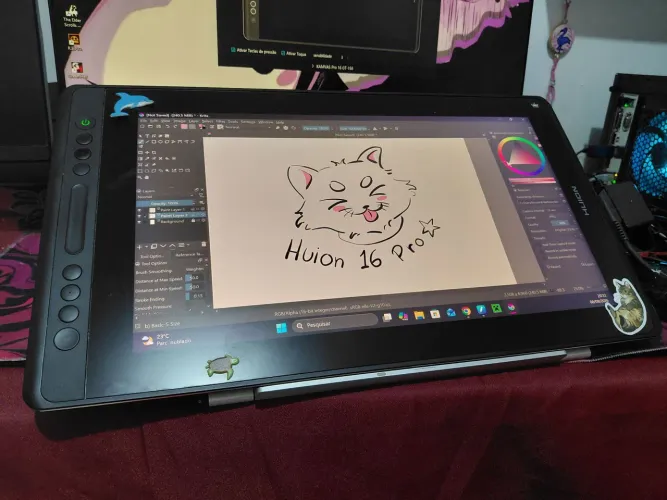 Huion Kamvas 16 Pro - Monitor Interativo / Mesa Digitalizadora com Tela - Com defeito