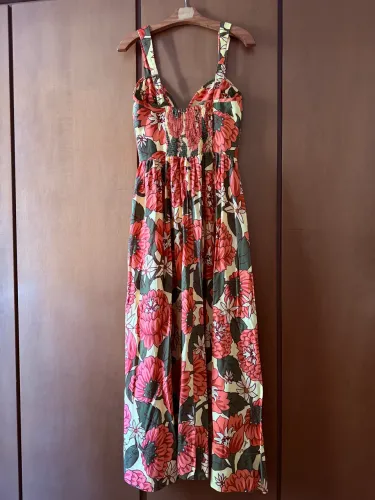 Vestido Estampado Farm Alça Larga