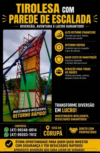 Tirolesa + Parede de escalada