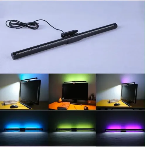 Barra de LED para Monitor - Iluminação Frontal + RGB Traseiro
