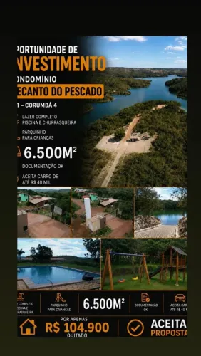 Vendo 6.500M² Corumbá escriturado