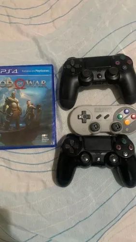 Controle original ps4 outro paralelo e controle estilo super Nintendo para PC é Switch