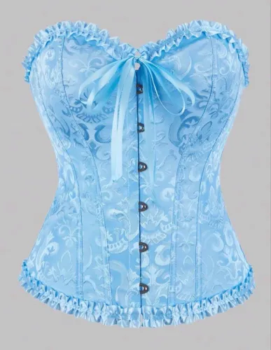 Conjunto corset e short saia azul