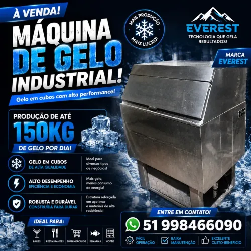Máquina industrial de gelo em cubos