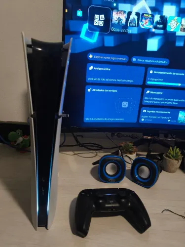 PS5 825 gb mais manete Black e manete branca 