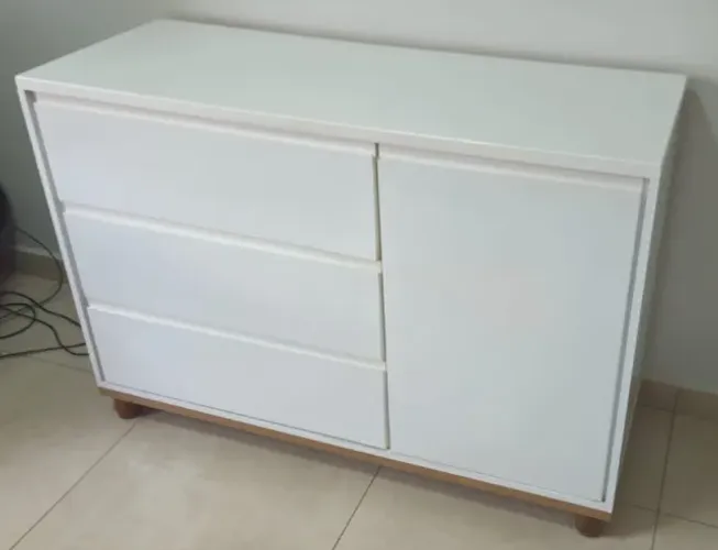 Cômoda Infantil 1 Porta 3 Gavetas 100% Mdf