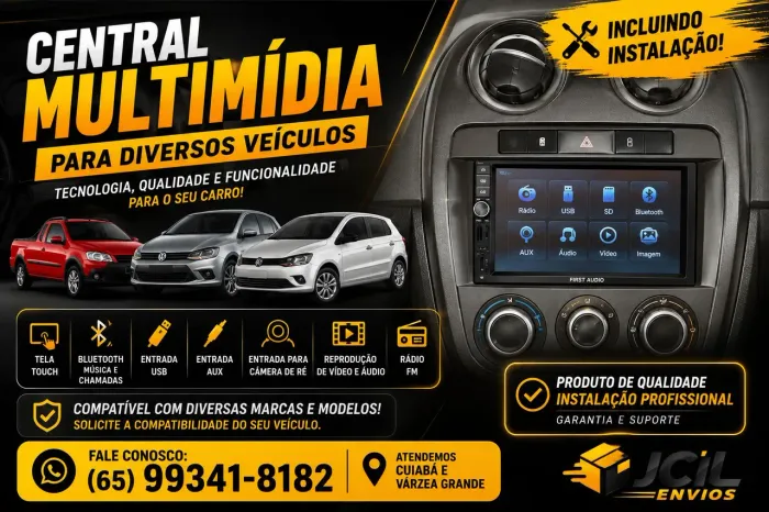 Central Multimídia para Diversos Veículos + Instalação