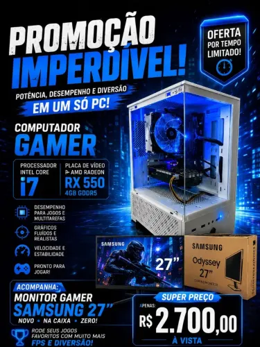 Pc gamer Intel core i7 + monitor gamer 27"
