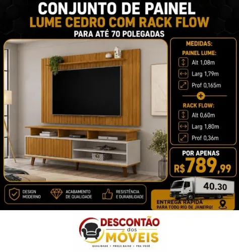 Painel Lume com Rack Flow