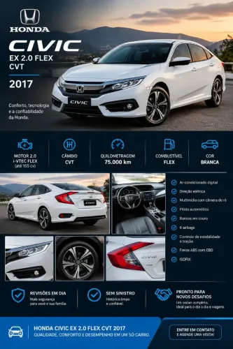 Honda Civic Sedan EX 2.0 Flex 16V Aut.4p 2017