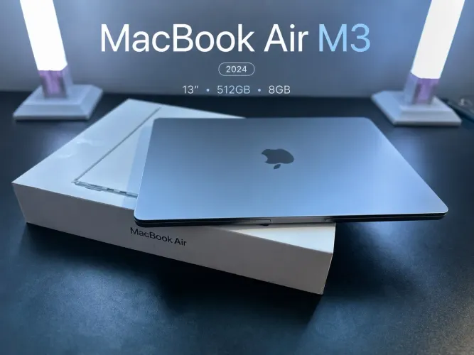MacBook Air M3 13" 512GB 8GB 2024 - Estado de Novo | Completo com Caixa, Capa e Carregador