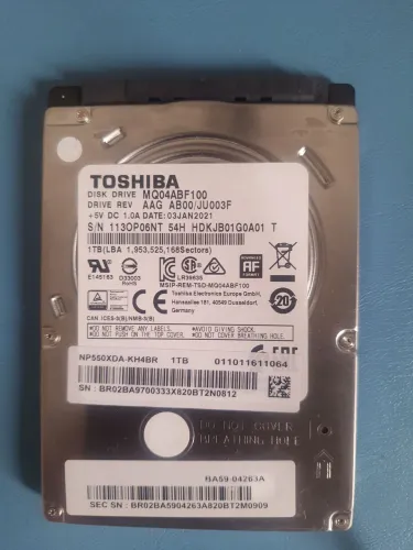 Hd de 1 tera slim Toshiba