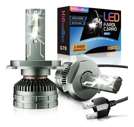Kit Ultra Led Lâmpadas Luz Farol H4 e H1 G70 200w de 20.000 Lúmens Potente!!!!