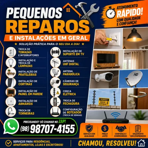 Pequeno reparos, manutenção, antenas, suporte