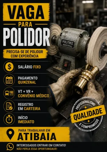 Vaga de polidor para trabalhar em Atibaia