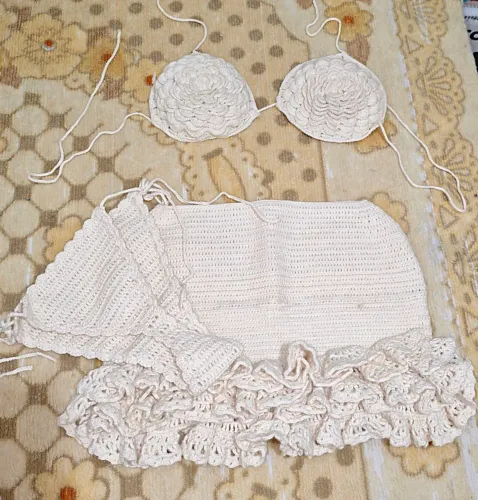 Conjunto de crochê off white