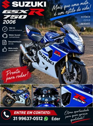? Suzuki GSX-R 750 2006 - Linda e muito conservada!