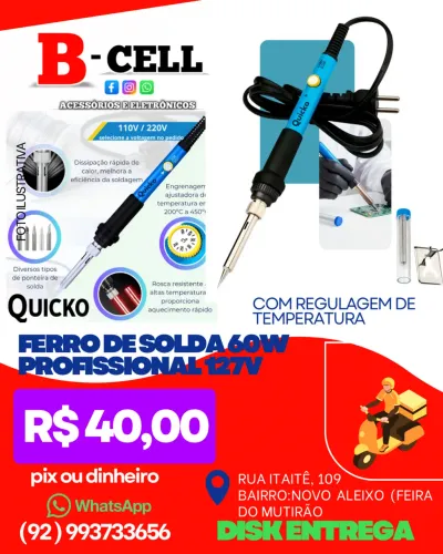 Ferro de solda 60w com regulagem de temperatura 