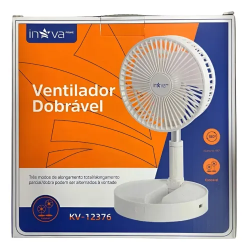 Ventilador Dobrável De Mesa Recarregável 