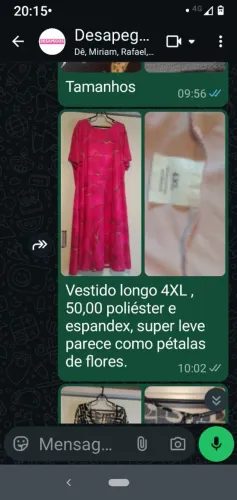 Vestido longo em poliéster e espandex 4 XL