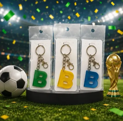 Chaveiro Brasil copa do Mundo atacado 3 cores
