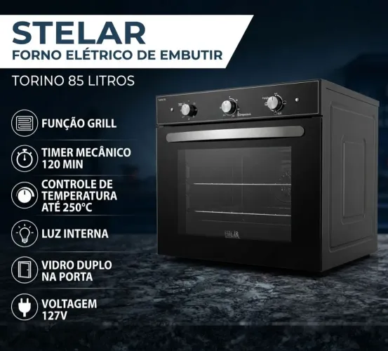 Forno elétrico de embutir 86L127v - novo