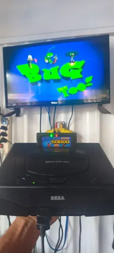 Sega Saturno Tectoy original leitor funcionando quando que fonte nova PSU 110 E 220V