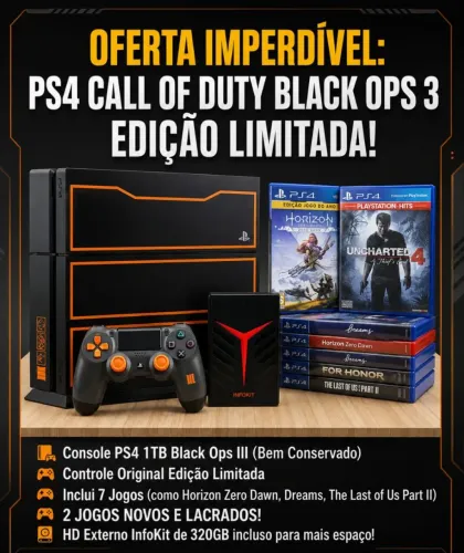 PS4 edição limitada COD b.o 3